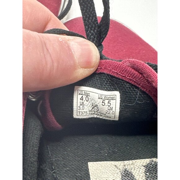 Vans Off The Wall Red Canvas Lace Up Athletic Sneakers Men's Sz 4 Women's Sz 5.5 - Picture 8 of 9